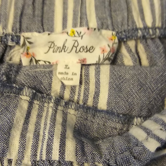 Pink Rose cotten linen wide leg pants size Lg - Picture 9 of 9